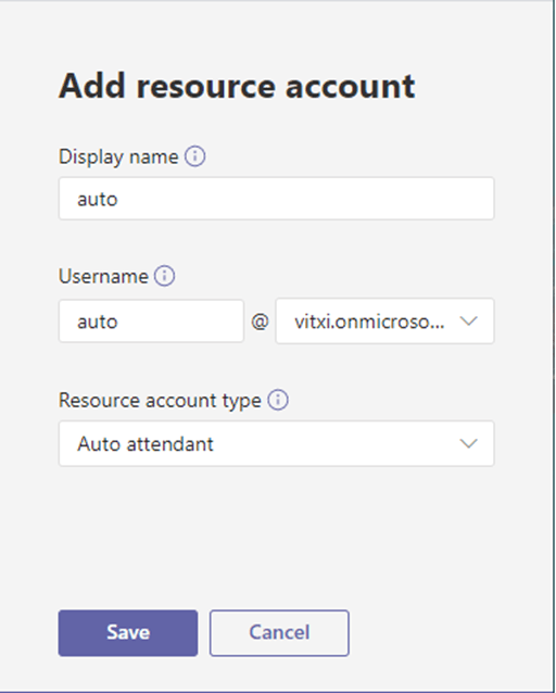 VitalPBX Microsoft Teams Resource Account