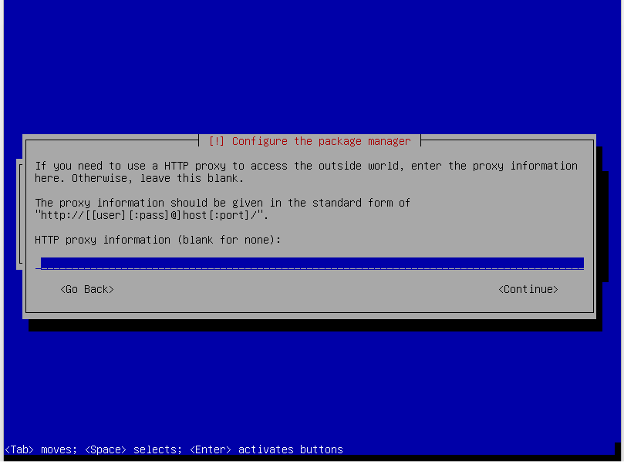 Debian enter proxy server.
