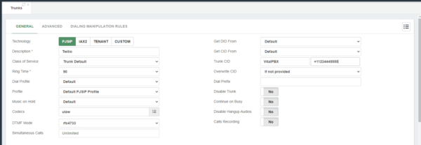 Configuring Easily The Twilio Elastic SIP Trunking On VitalPBX With ...