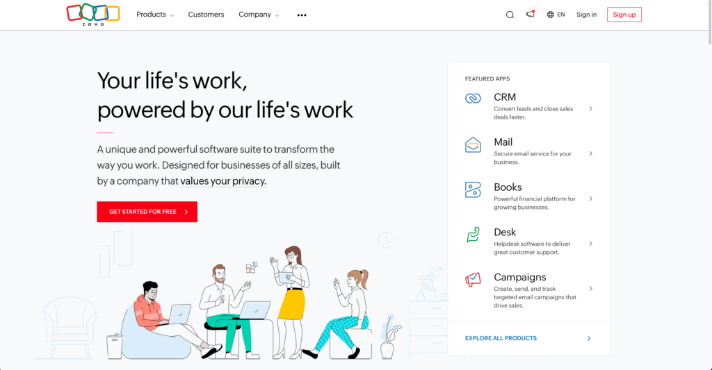 zoho crm website