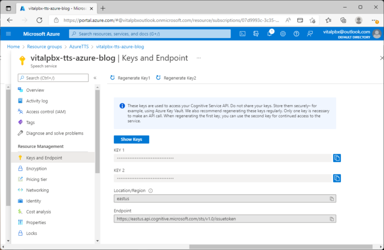 How To Create A Microsoft Azure TTS API KEY