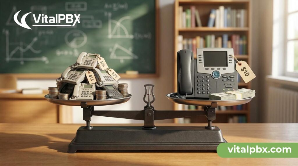 School Phone System Cost Per Extension vs. Flat Rate