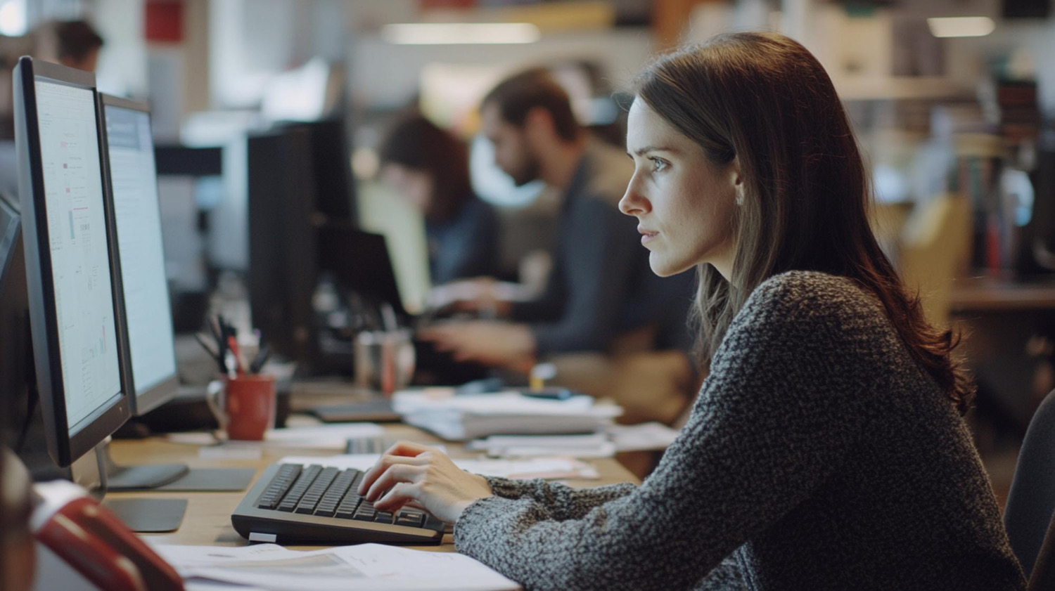 University Phone System | VitalPBX for Higher Ed 1 IT staff managing campus phone system on dual monitors