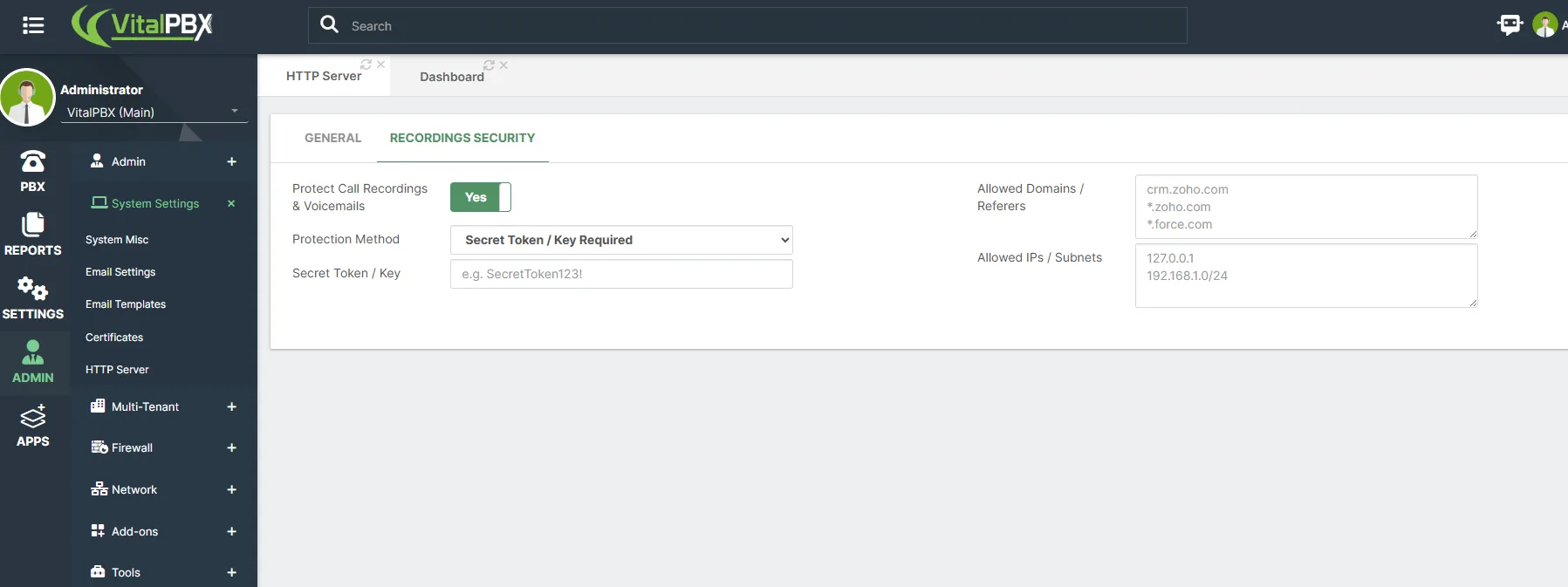 VitalPBX 4.5.4 R1 Release Notes: Asterisk 20.21.0, Protected Recordings & Smarter AI Agents 1 vitalpbx http server recordings security